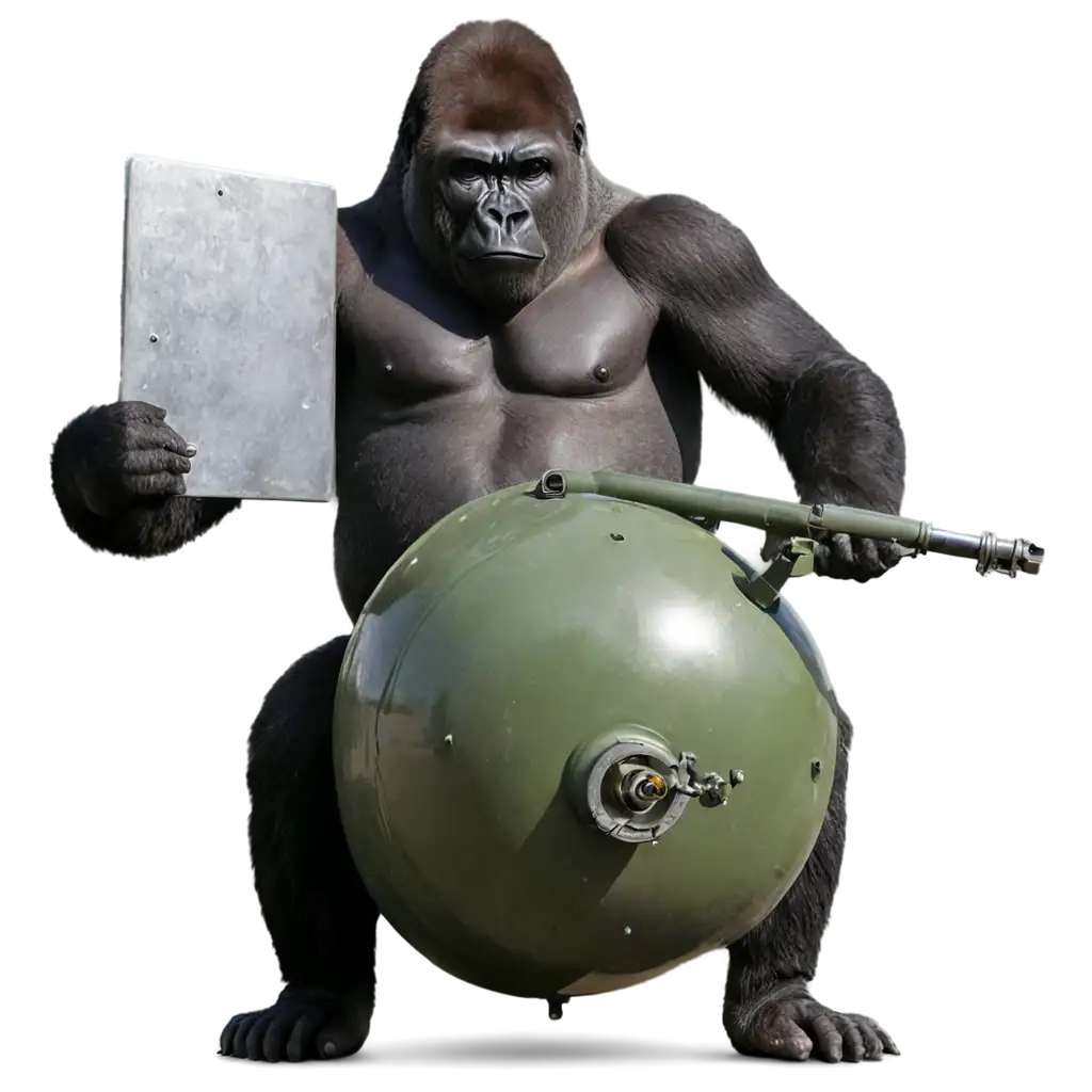 Dynamic-PNG-Image-of-a-Gorilla-Mixing-with-a-Tank-A-Unique-Visual-Experience