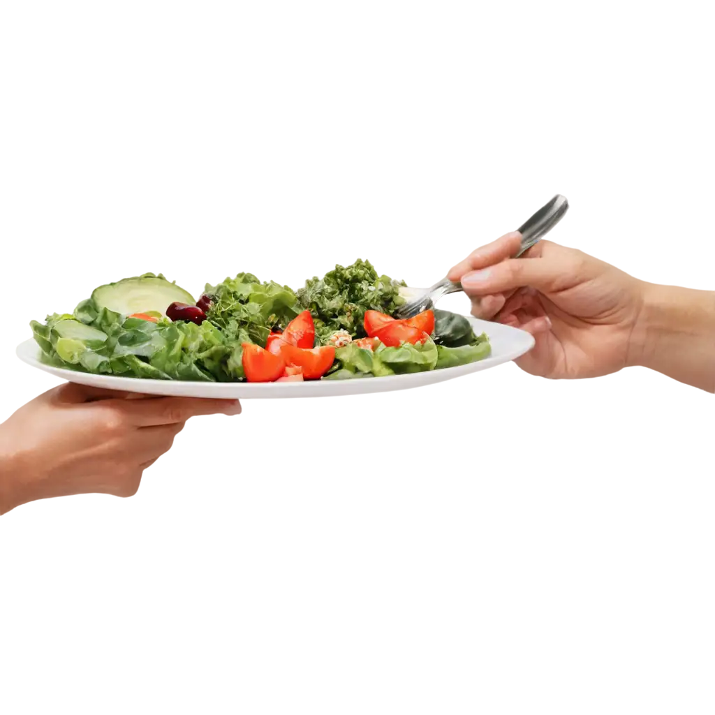 Person eating a plate of healthy food