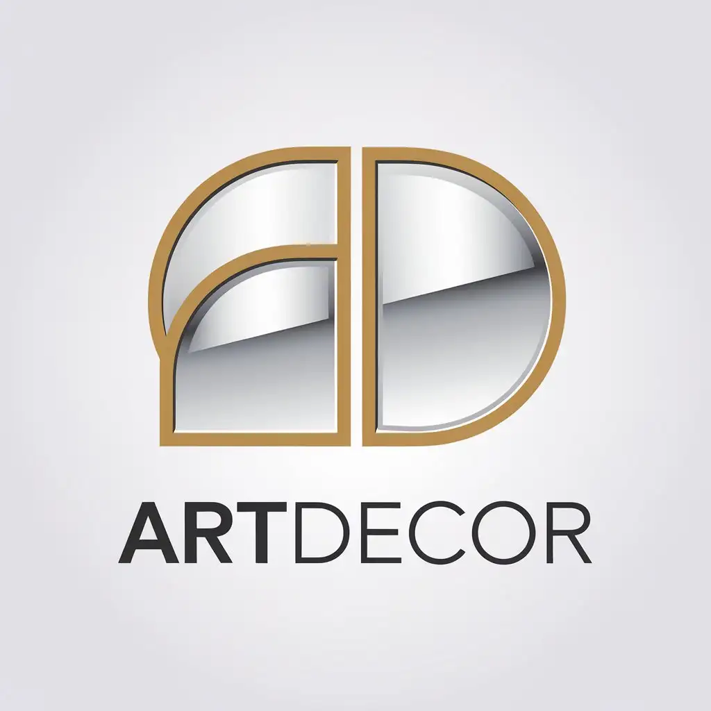 LOGO Design for ArtDecor Minimalist Mirror Symbol with Clear Background for Home Family Industry