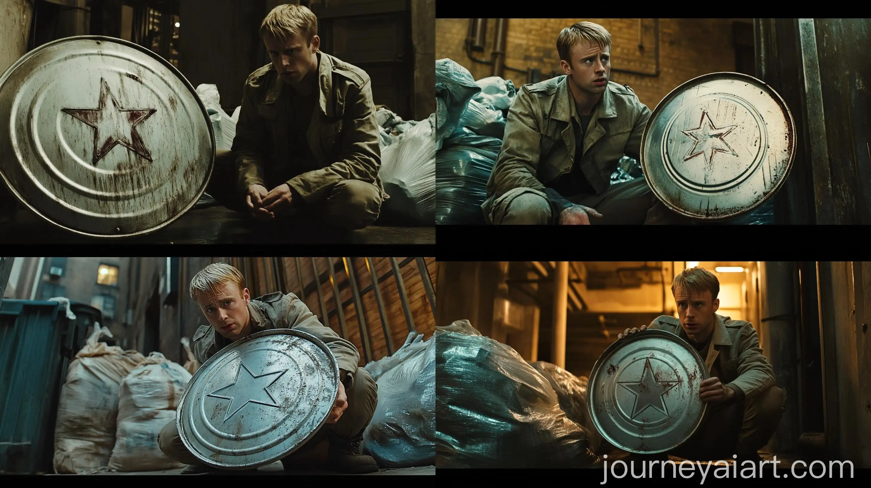 Chris-Evans-Shielding-with-Trash-Can-Lid-in-New-York-City