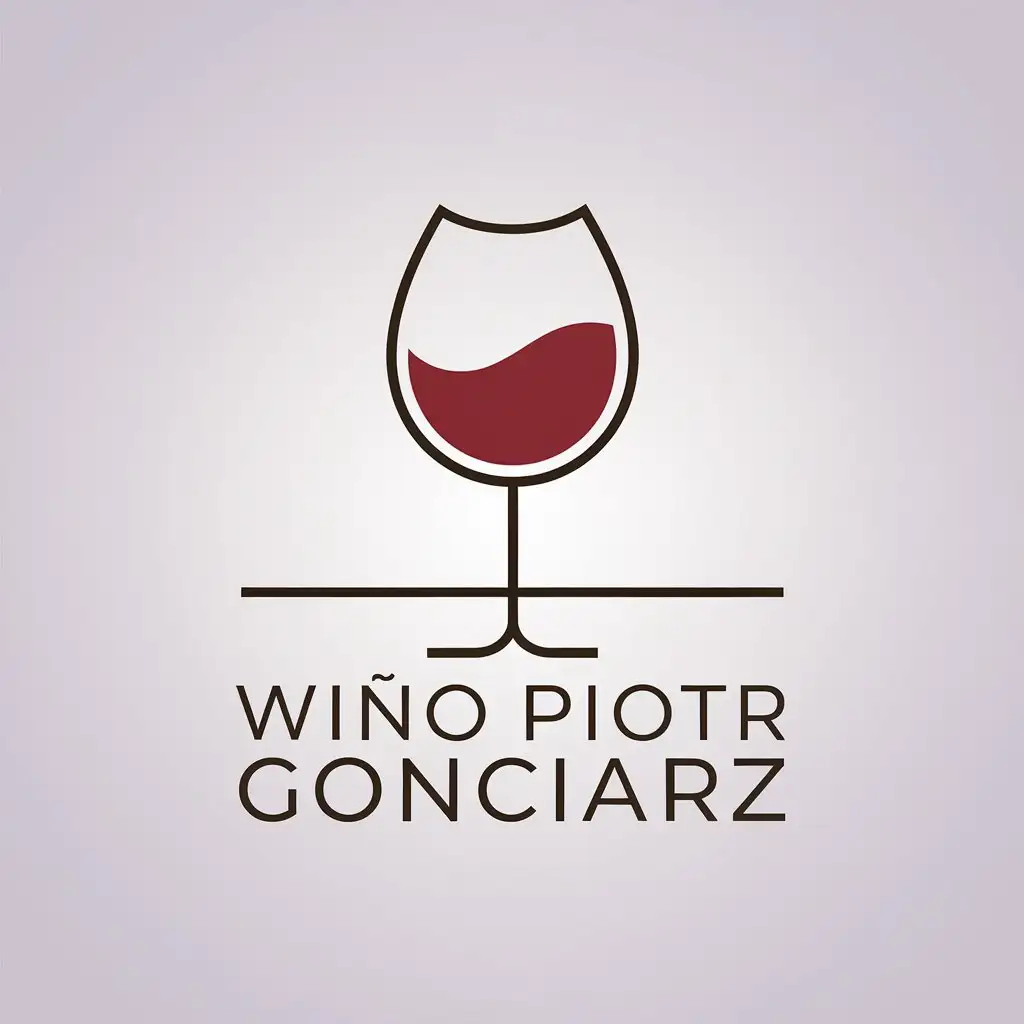 LOGO Design for Wino Piotr Gonciarz Minimalistic Wine Theme on Clear Background