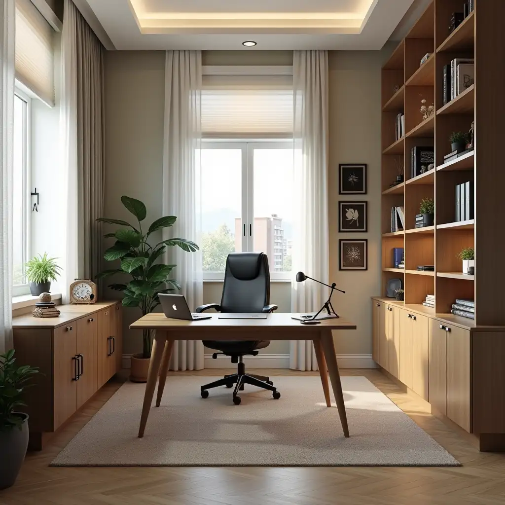 Modern-Office-with-Sleek-Design-and-Cozy-Ambience