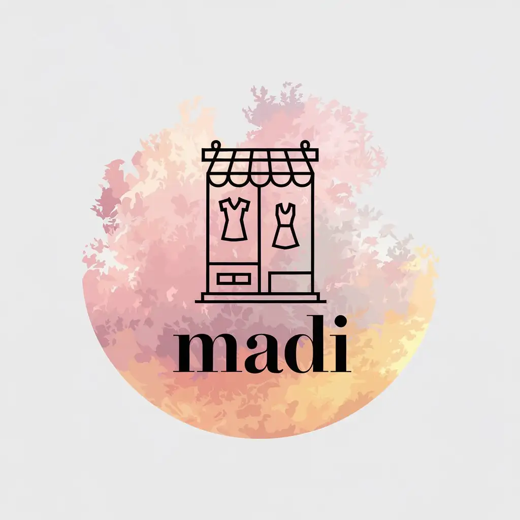 LOGO-Design-for-MADI-Minimalistic-Womens-Clothing-Store-Logo-on-Round-Background