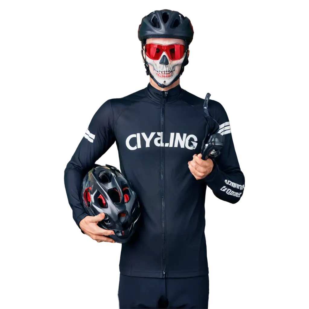 PNG-Image-Bicyclist-with-Skull-Head-and-Red-Eyes-Riding-a-Silver-Mountain-Bike