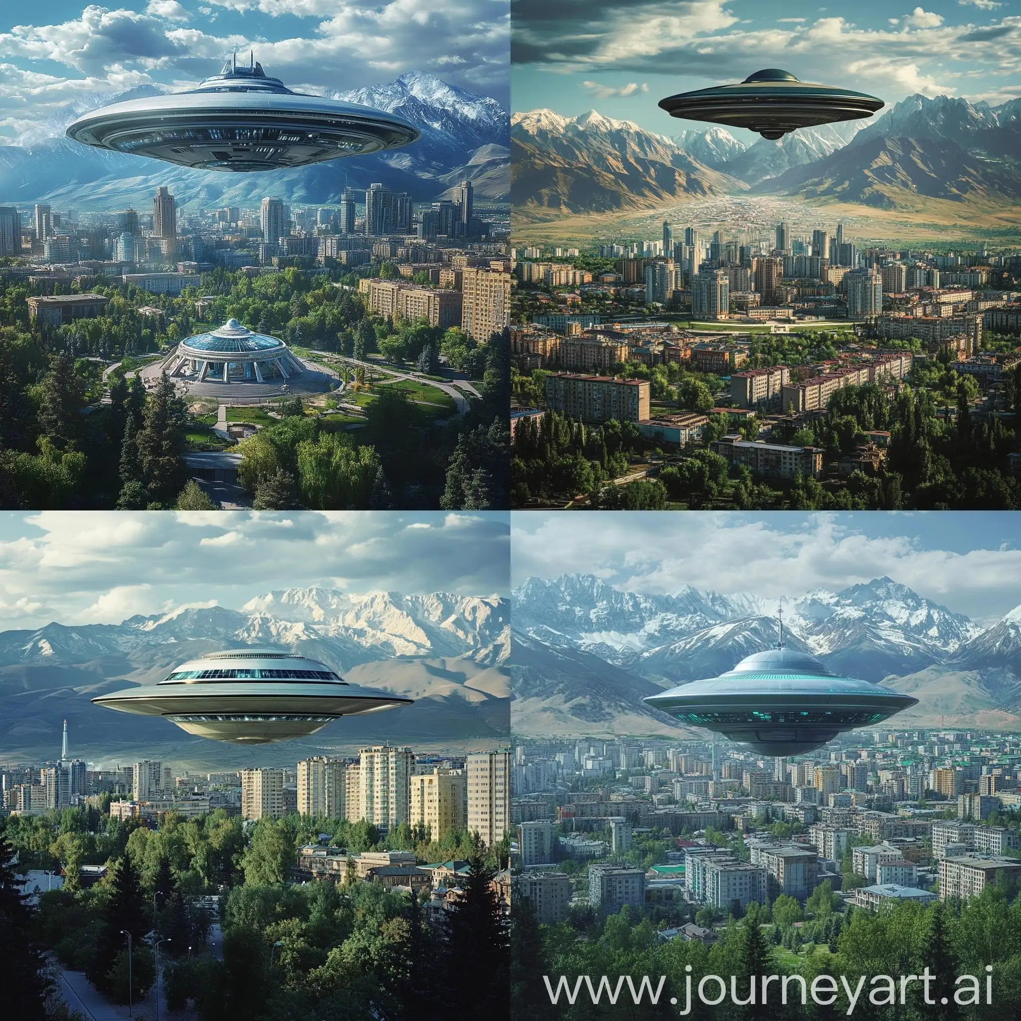 UFO-Landing-in-Almaty-Kazakhstan-with-Cityscape-Background