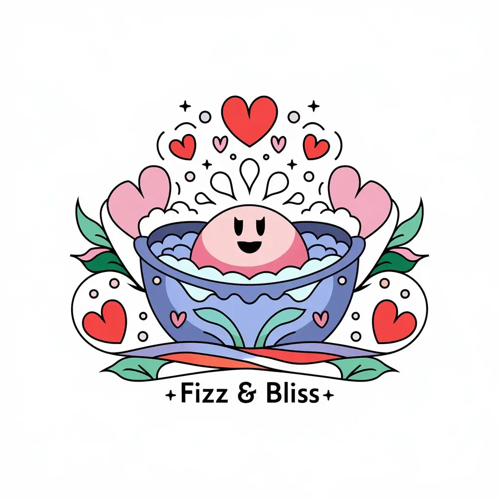 LOGO Design for Fizz Bliss Bath Bombs Theme with Clean Complex Vector Design