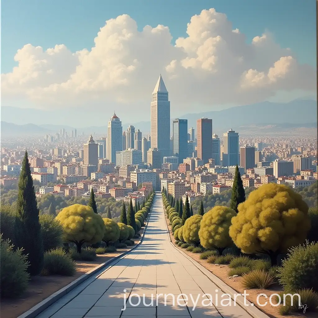 Tehran-Landscape-and-Skyline-Oil-Painting-on-Canvas