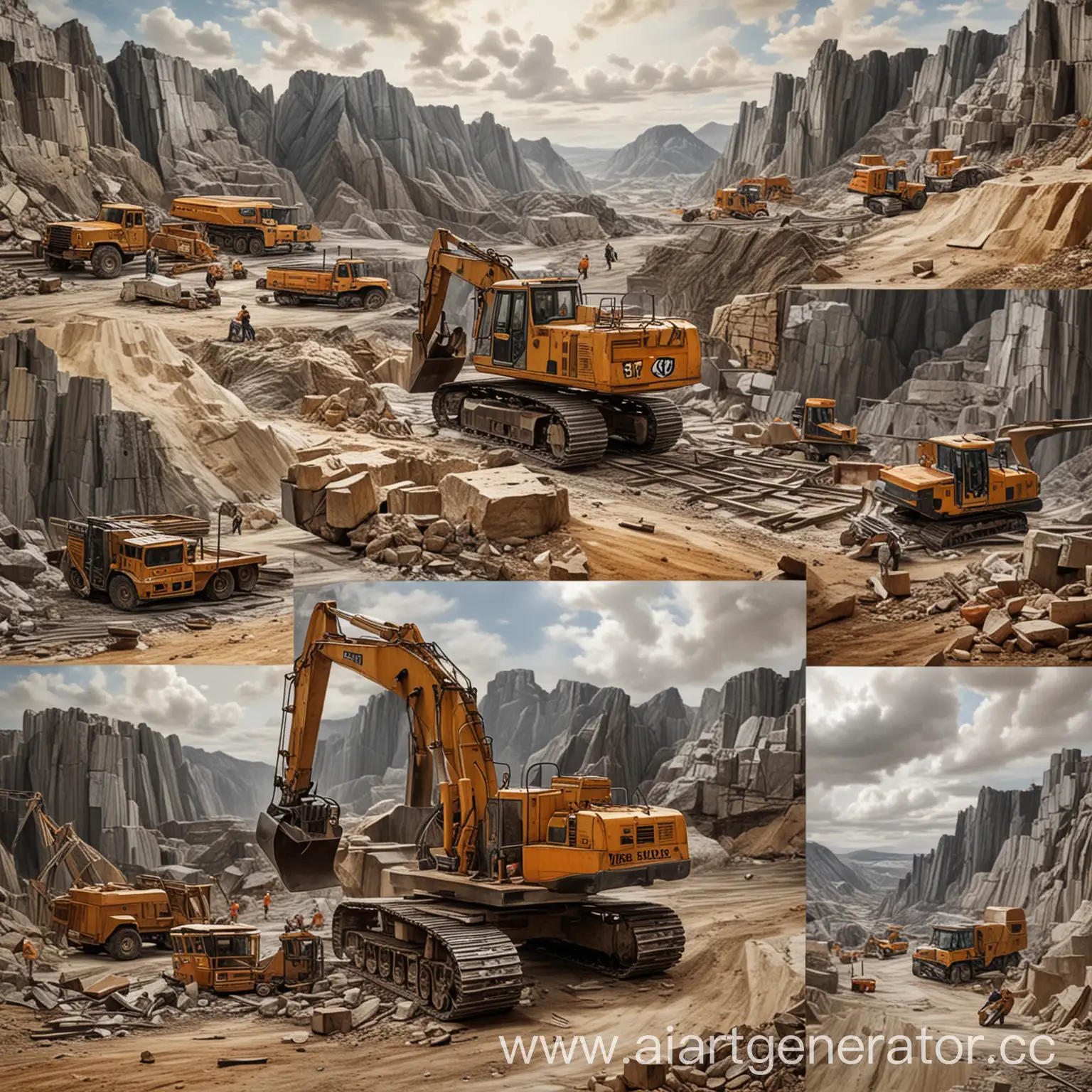 Collage-of-Techniques-and-Beautiful-Backgrounds-Models-and-Motion-in-a-Quarry-or-Mine