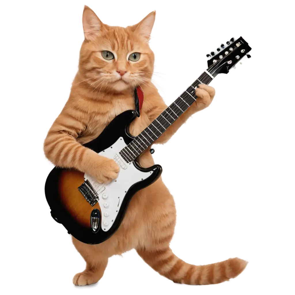 Captivating-Cat-Playing-Guitar-PNG-HighQuality-Imagery-for-Engaging-Visuals