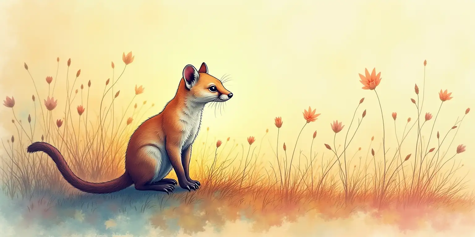 Surreal Weasel in a Natural Landscape Inspired by Salvador Dali