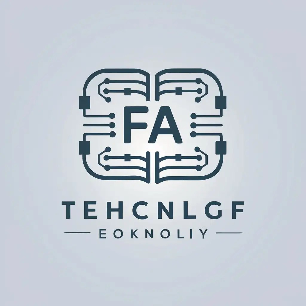 a vector logo design,with the text "FA", main symbol:circuit board book,Moderate,be used in Technology industry,clear background