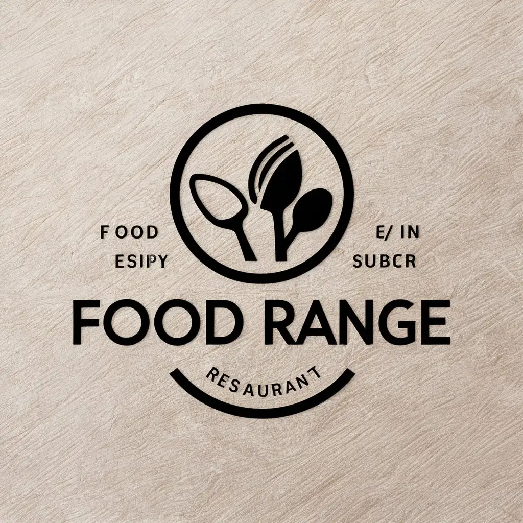 a vector logo design,with the text "food range", main symbol:food art logo,Moderate,be used in Restaurant industry,clear background