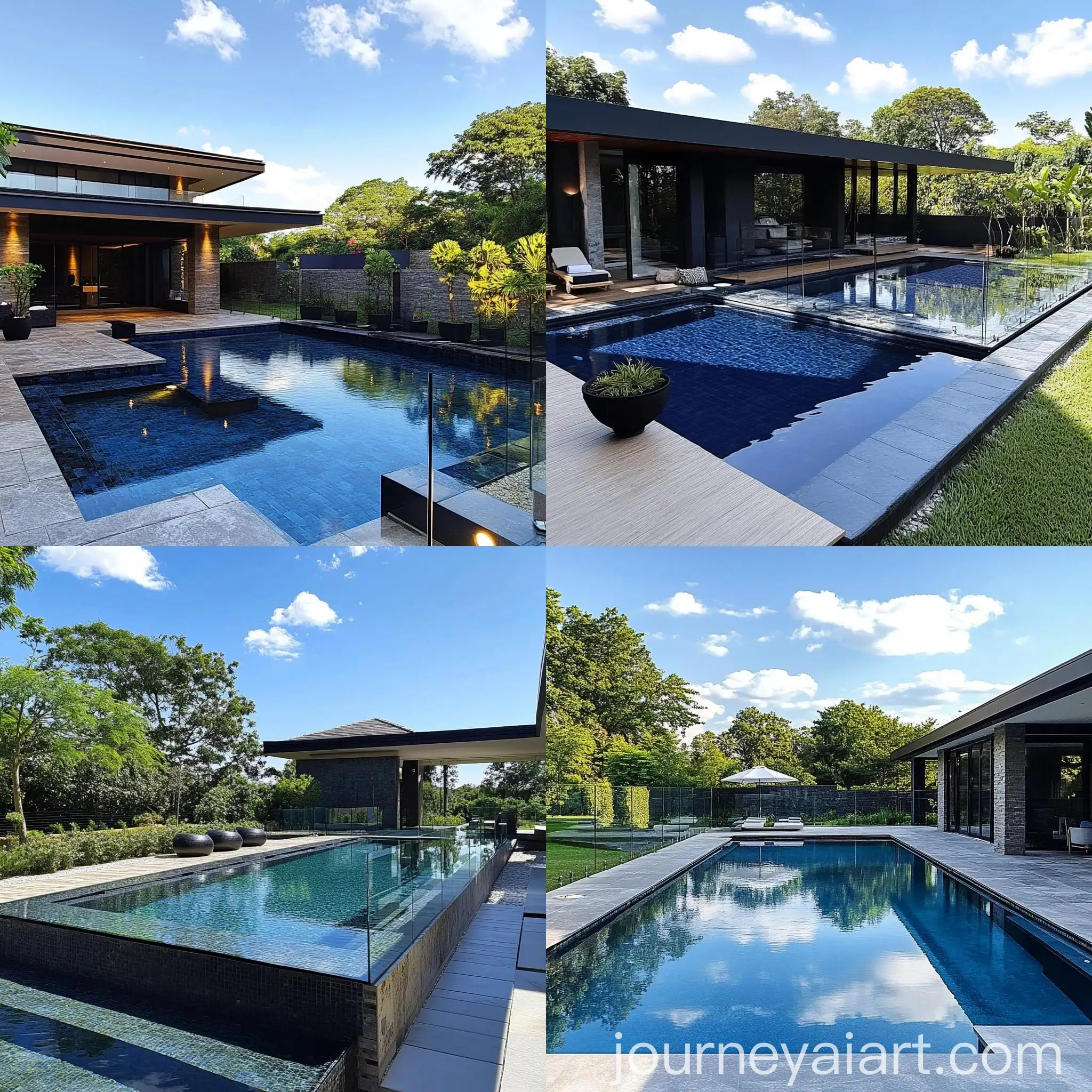 Modern-Pool-with-Glass-Fence-in-Evening-Light
