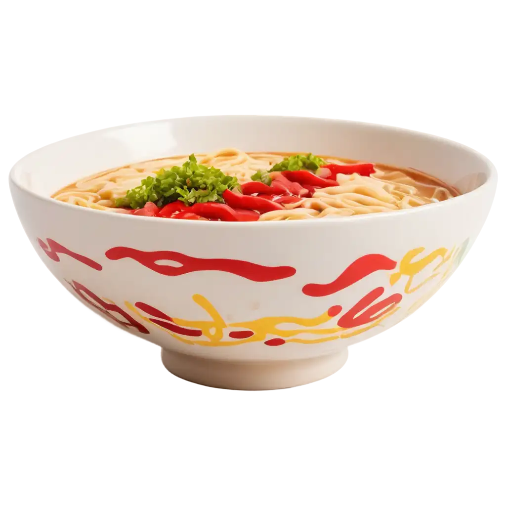 Cute-Yellow-Red-Splashes-Ramen-Bowl-PNG-Image-for-Fun-and-Vibrant-Visuals