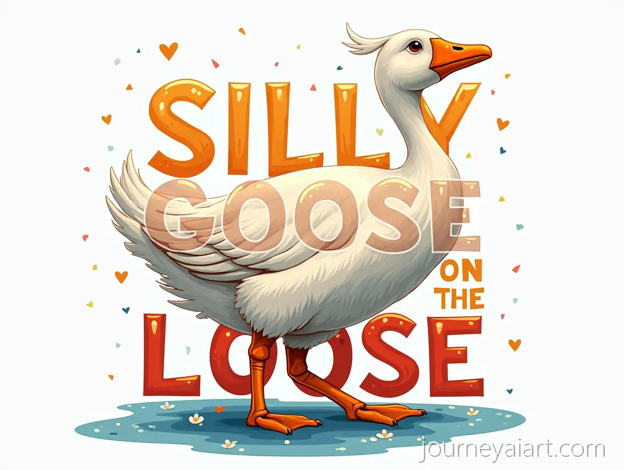 Vibrant-and-Charming-Silly-Goose-on-the-Loose-Typography-with-Goose-Illustration
