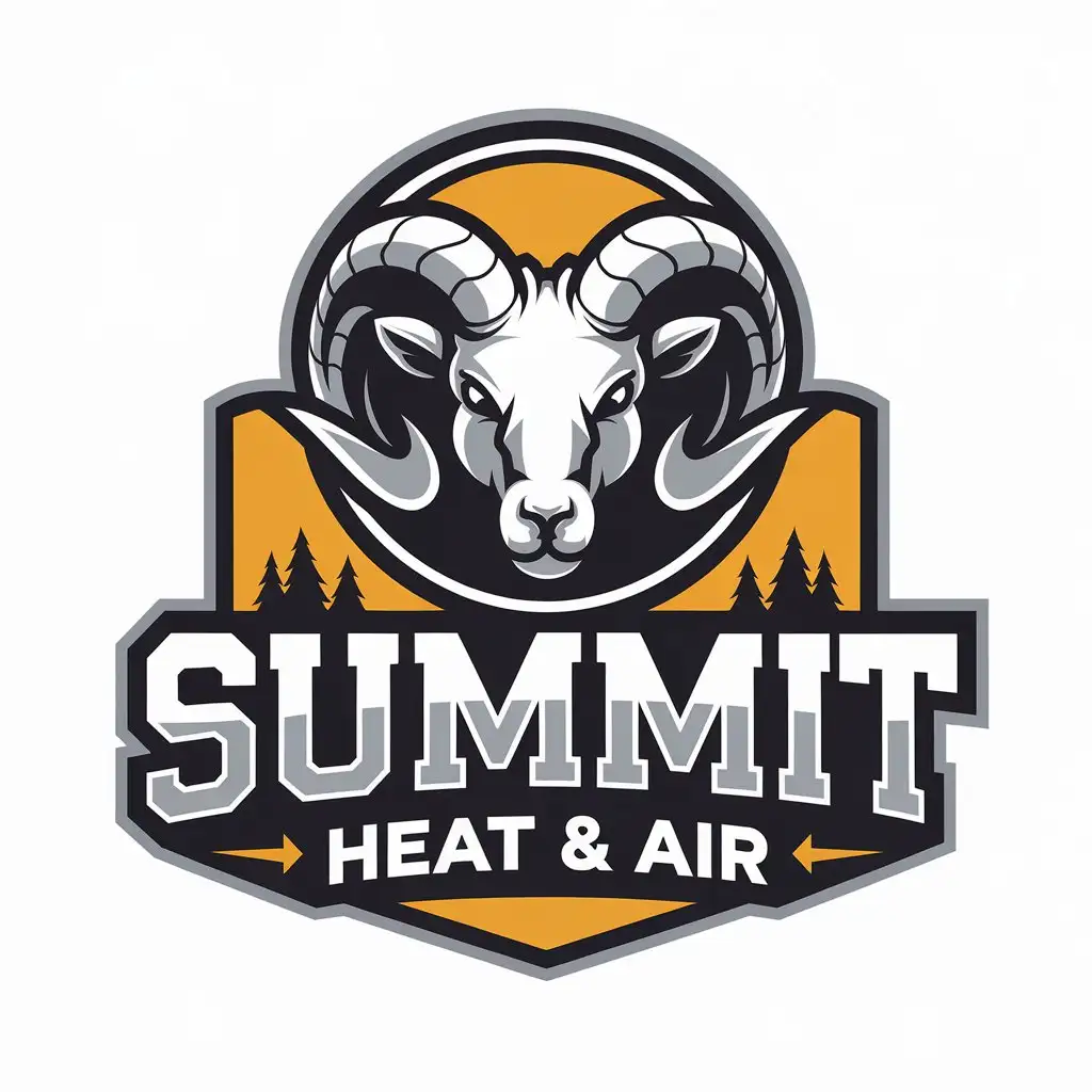 LOGO Design for Summit Heat Air Ram Symbol with Moderate Style for Construction Industry