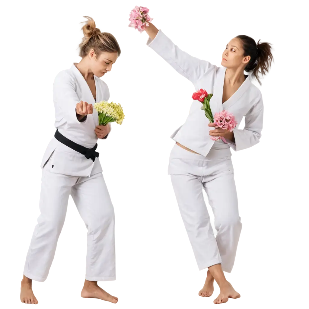 Judo, girls, women, flowers, spring, time of transformation