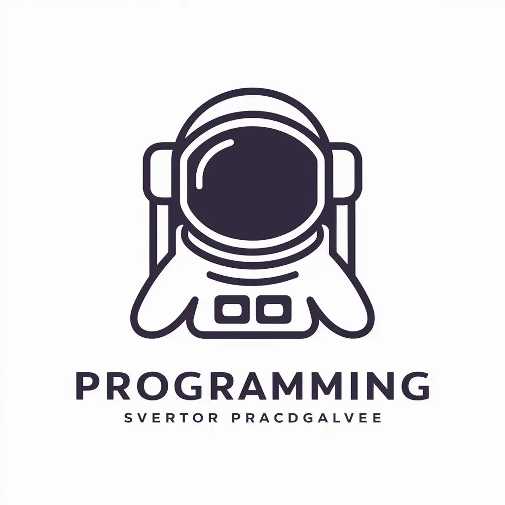 a vector logo design,with the text "programming", main symbol:cosmonaut,Moderate,be used in Education industry,clear background