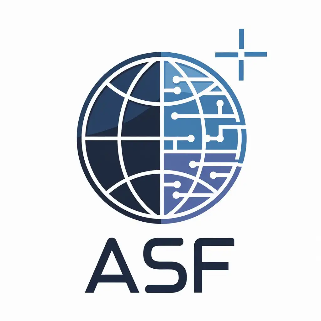 LOGO Design for ASF Geometric Shapes Representing Global and Digital Concept with Borderless and Affiliated Elements