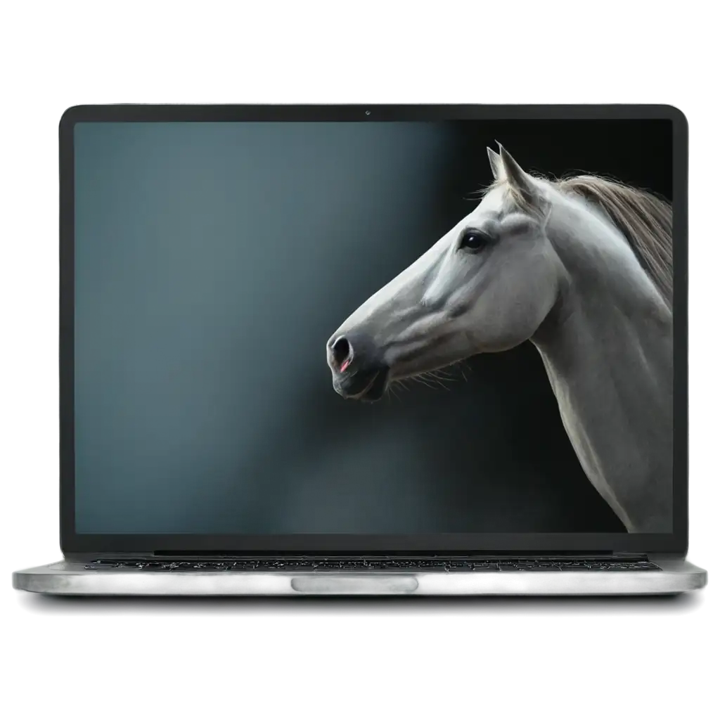 HighQuality-PNG-Image-of-a-Laptop-with-Horse-Wallpaper-for-Enhanced-Digital-Aesthetics