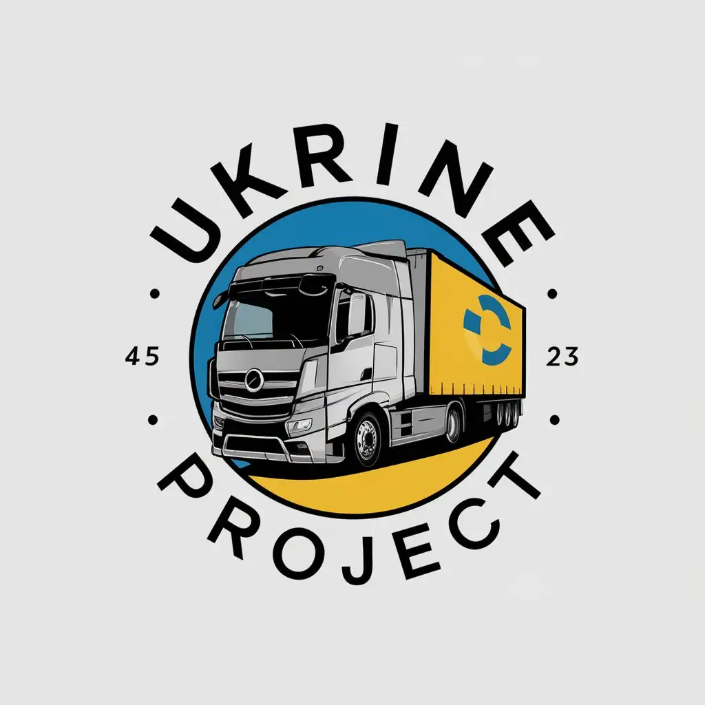 LOGO-Design-for-Ukraine-Project-Vector-Logo-Featuring-Euro-Truck-Simulator-2-for-Internet-Industry