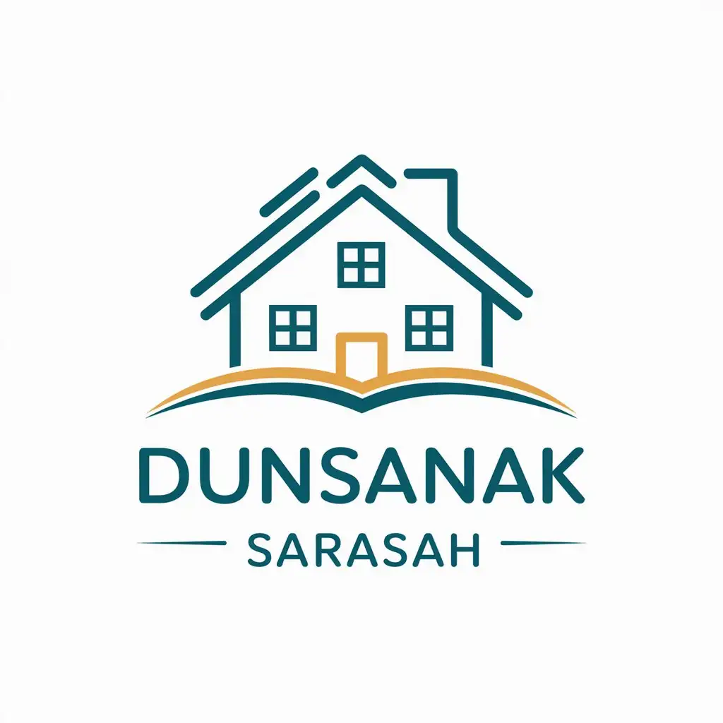 a vector logo design,with the text "DUNSANAK SARASAH", main symbol:Home stay,complex,be used in Home Family industry,clear background