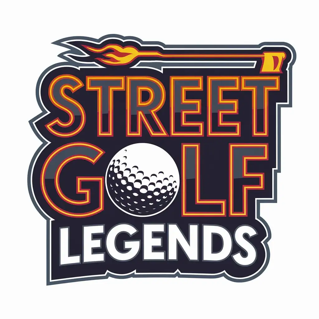 LOGO Design for Street Golf Legends Neon Colors with Flames and Golf Theme