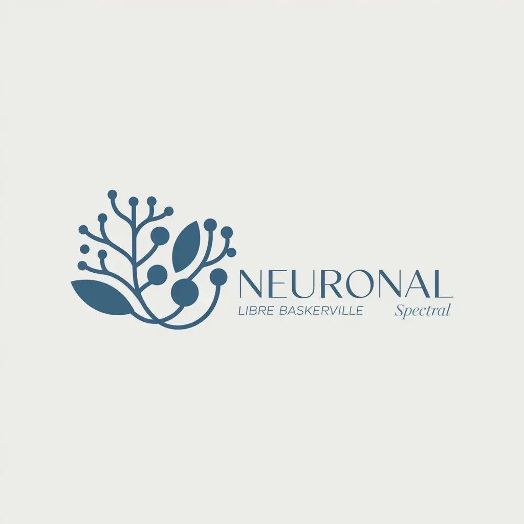 LOGO Design For Neuronal Nature and Science Fusion with Leaf and Neuron Icon