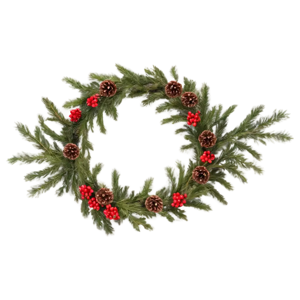 HighQuality-PNG-of-a-Traditional-Christmas-Wreath-for-Festive-Decor-and-Seasonal-Projects