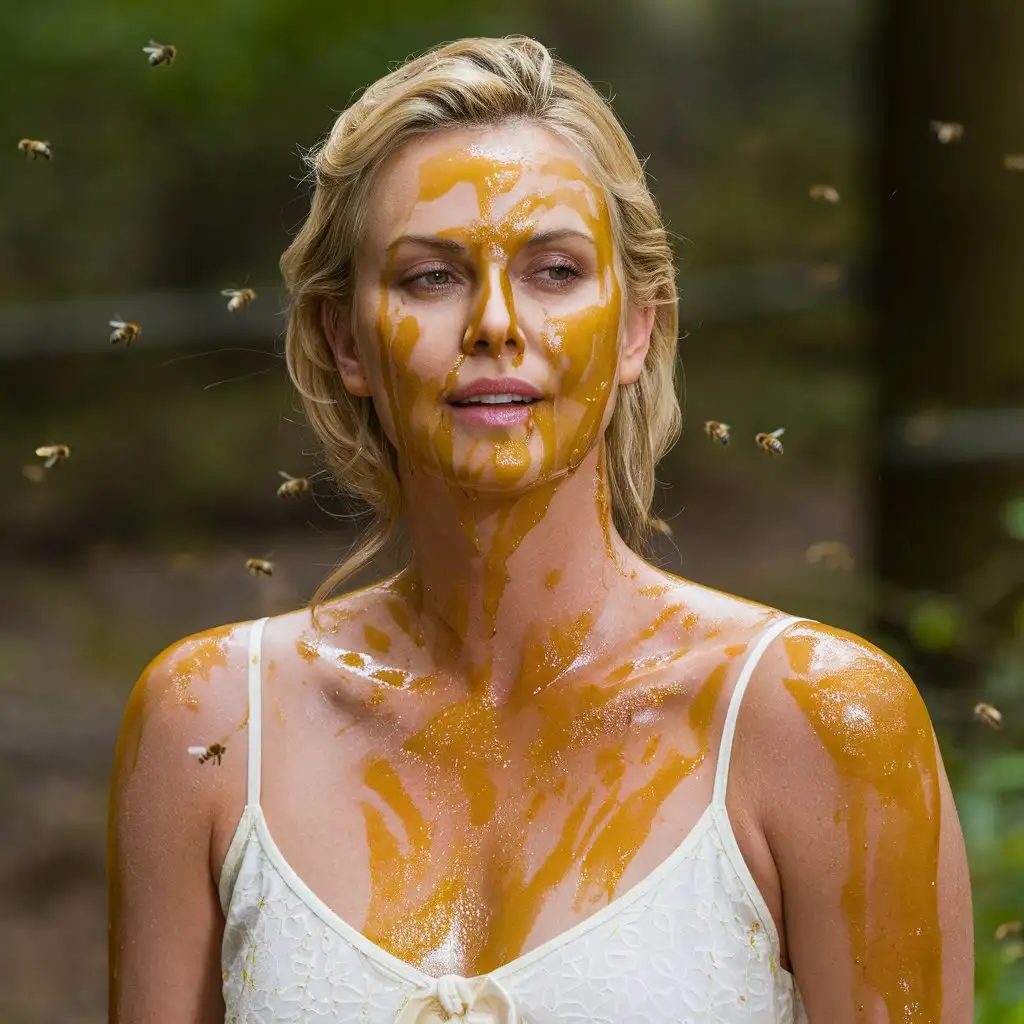 Charlize-Theron-Covered-in-Honey-in-a-Stunning-Artistic-Portrait