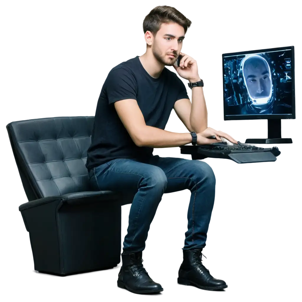 Sad-Young-Man-in-Tech-Room-PNG-Image-High-Quality-Digital-Artwork-for-Emotional-Reflective-Themes