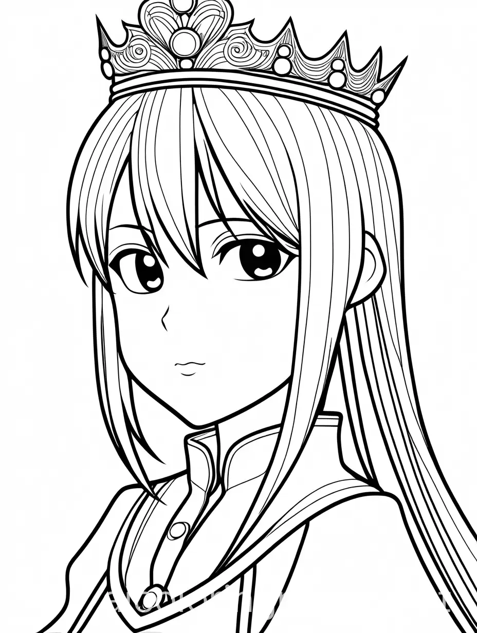 Yato-from-Noragami-Dressed-as-a-Princess-Simple-Black-and-White-Coloring-Page-for-Kids