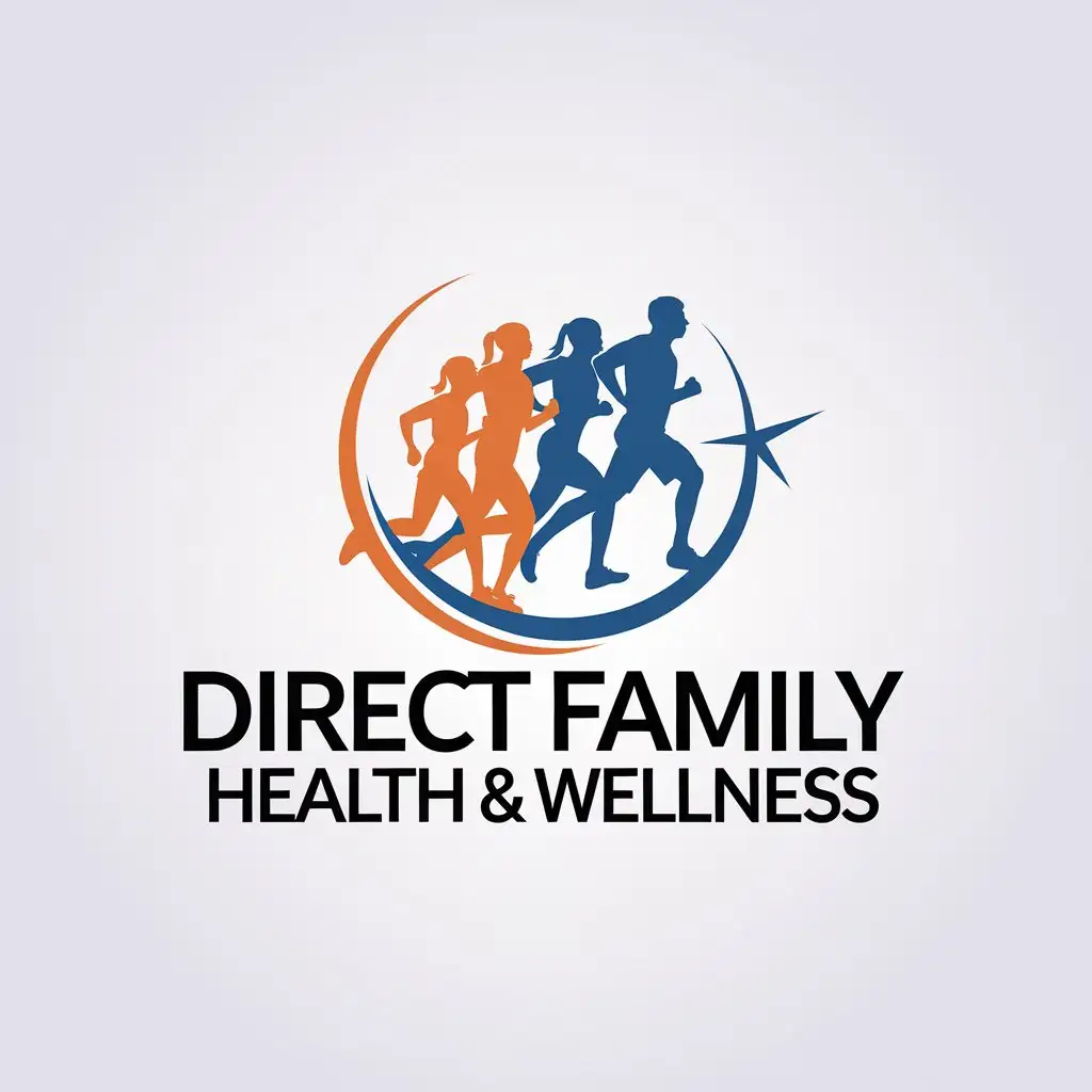 LOGO Design for Direct Family Health Wellness Minimalistic Silhouette Symbolizing Togetherness in Sports Fitness