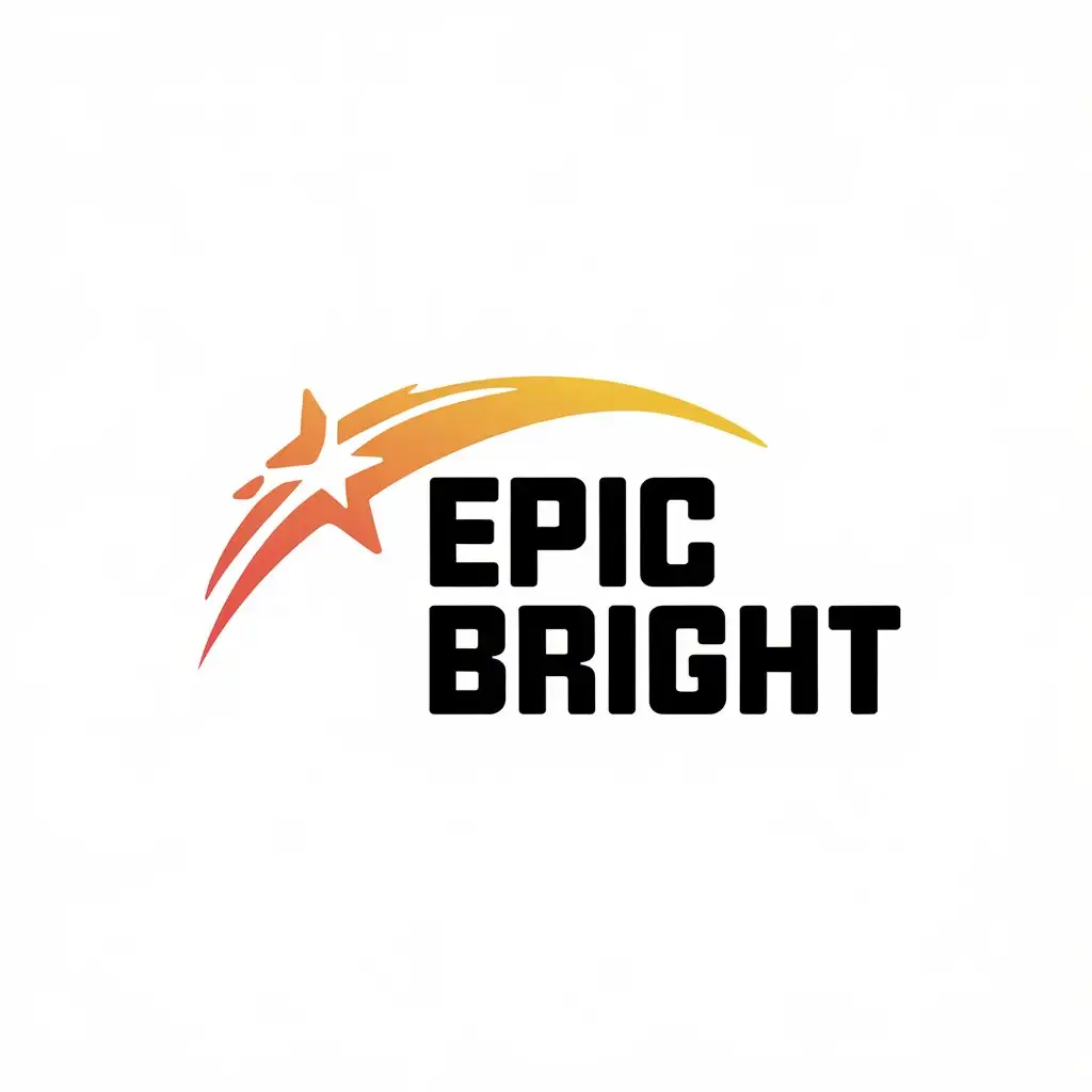 LOGO Design for Epic Bright Vector with Shooting Star Symbol for Entertainment Industry