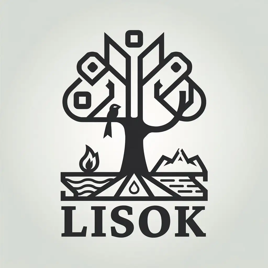 LOGO-Design-for-Lisok-NatureInspired-Harmony-with-Four-Elements-Theme