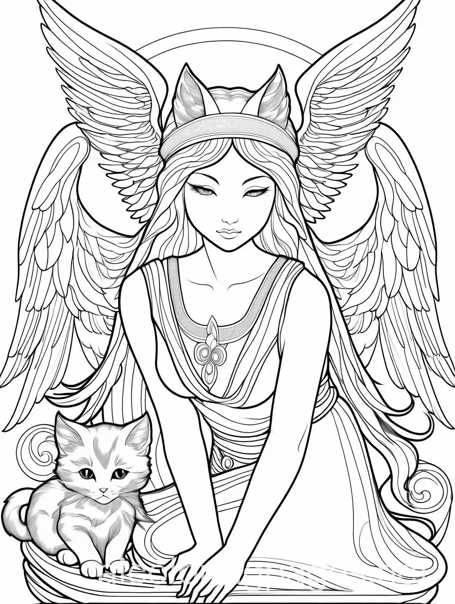 Neko-Guardian-Angel-Helping-Humans-in-Celestial-Politics-Coloring-Page