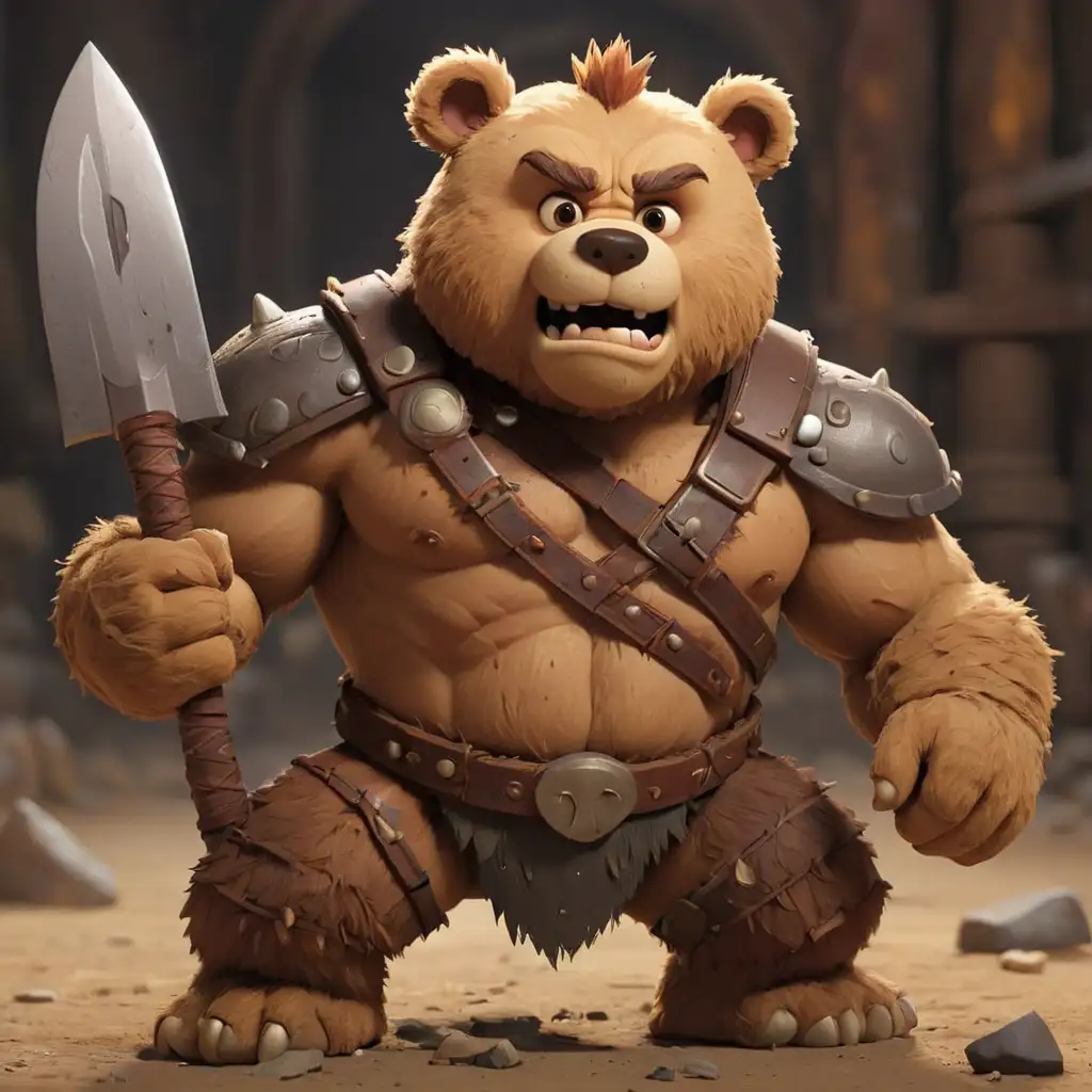 PixarStyle Teddy Bear Barbarian Toy Adventure