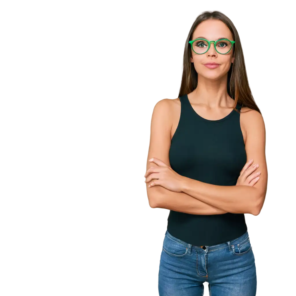 Beautiful-Woman-in-Green-Glasses-PNG-Stunning-Portrait-for-Online-Presence