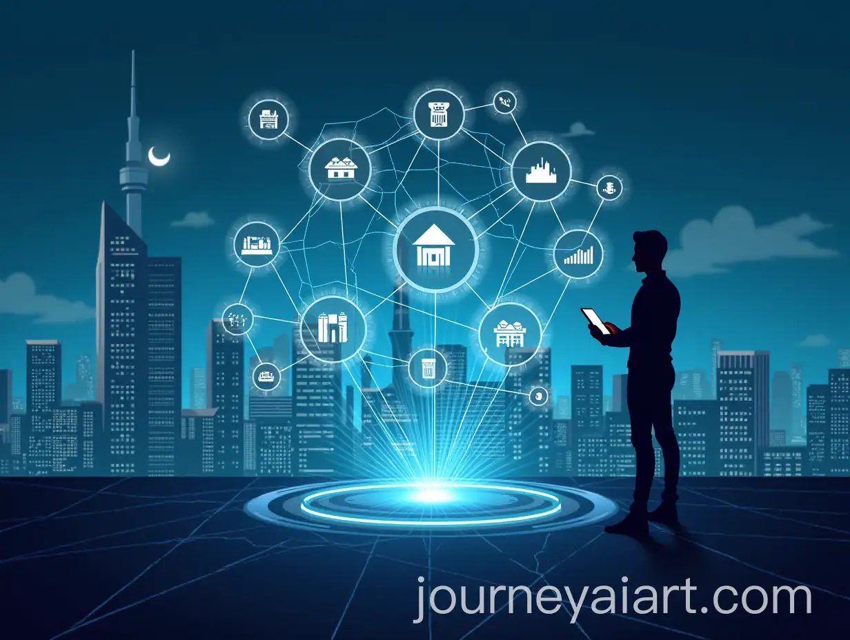 Futuristic-Blockchain-Cityscape-with-Global-Tokenization-Network