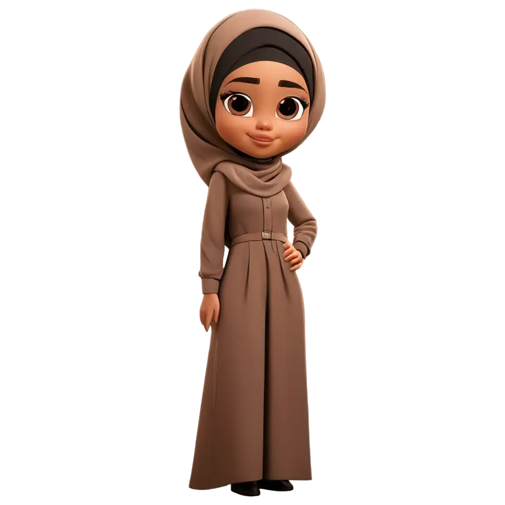 Beautiful-Cartoon-Hijab-PNG-Image-Featuring-Brown-Skin-for-Creative-Projects