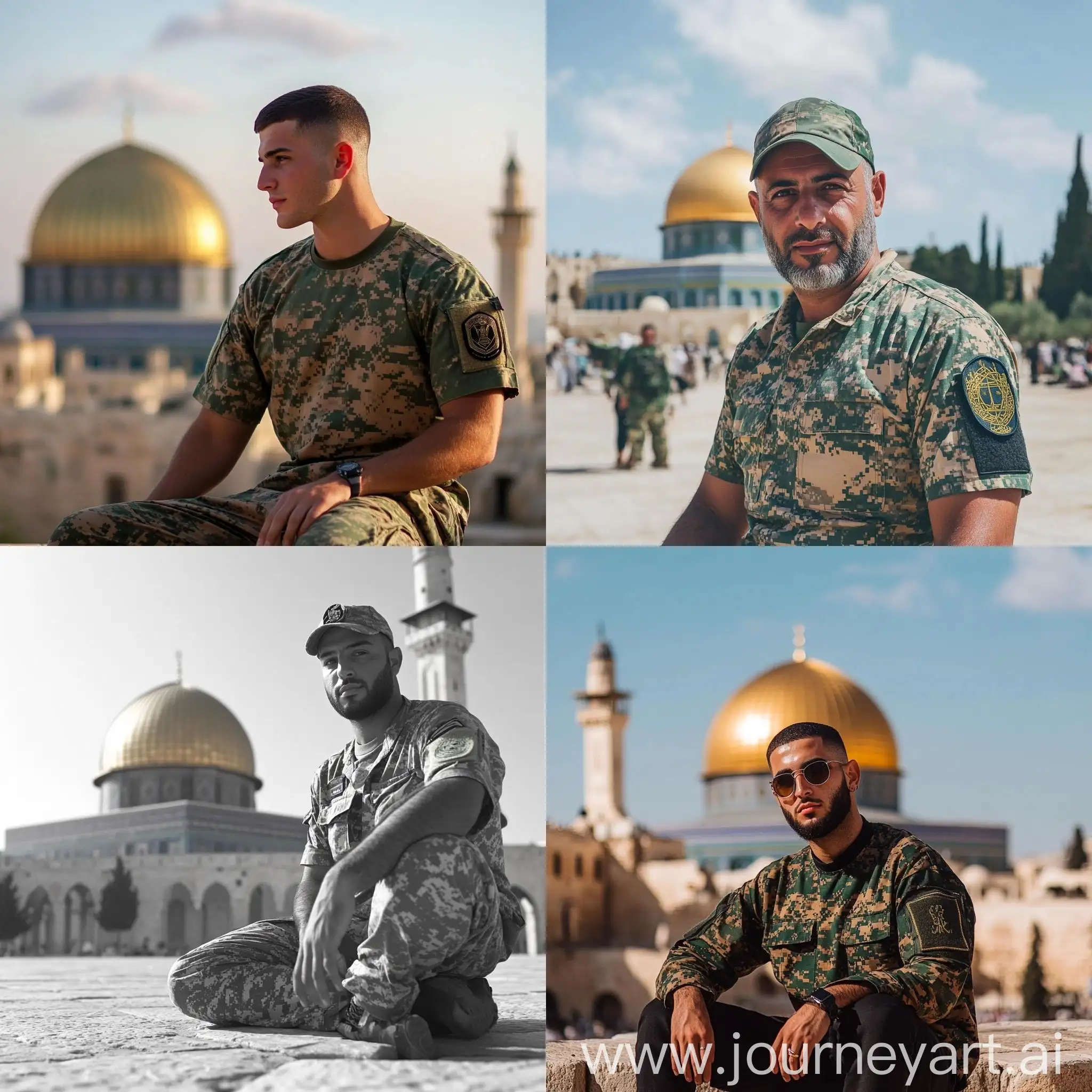 CamoClad-Man-at-the-Dome-of-the-Rock-in-Palestine