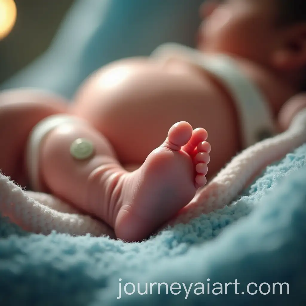 Realistic-Neonatal-Foot-Image-with-Pulse-Ox-in-NICU-Environment