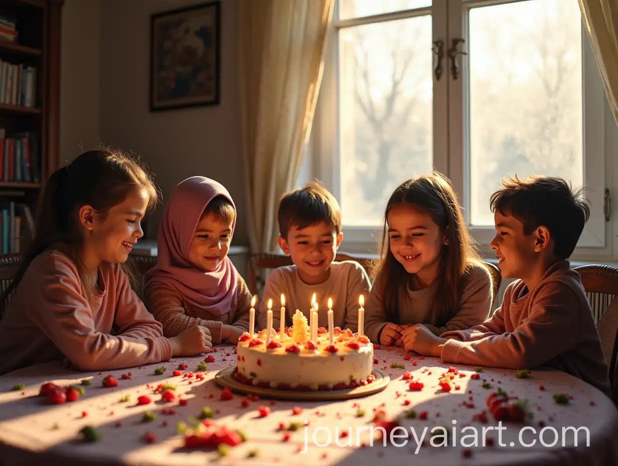 Children-Celebrating-Ahmeds-Birthday-on-a-Sunny-Winter-Morning