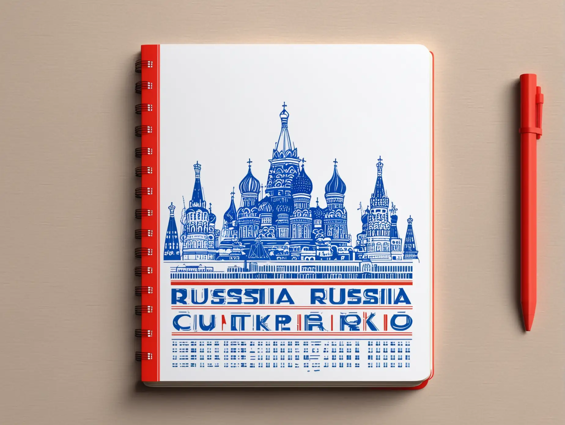 Modern-Minimalist-Notebook-Design-Featuring-Russian-City-Culture-in-Red-Blue-and-White