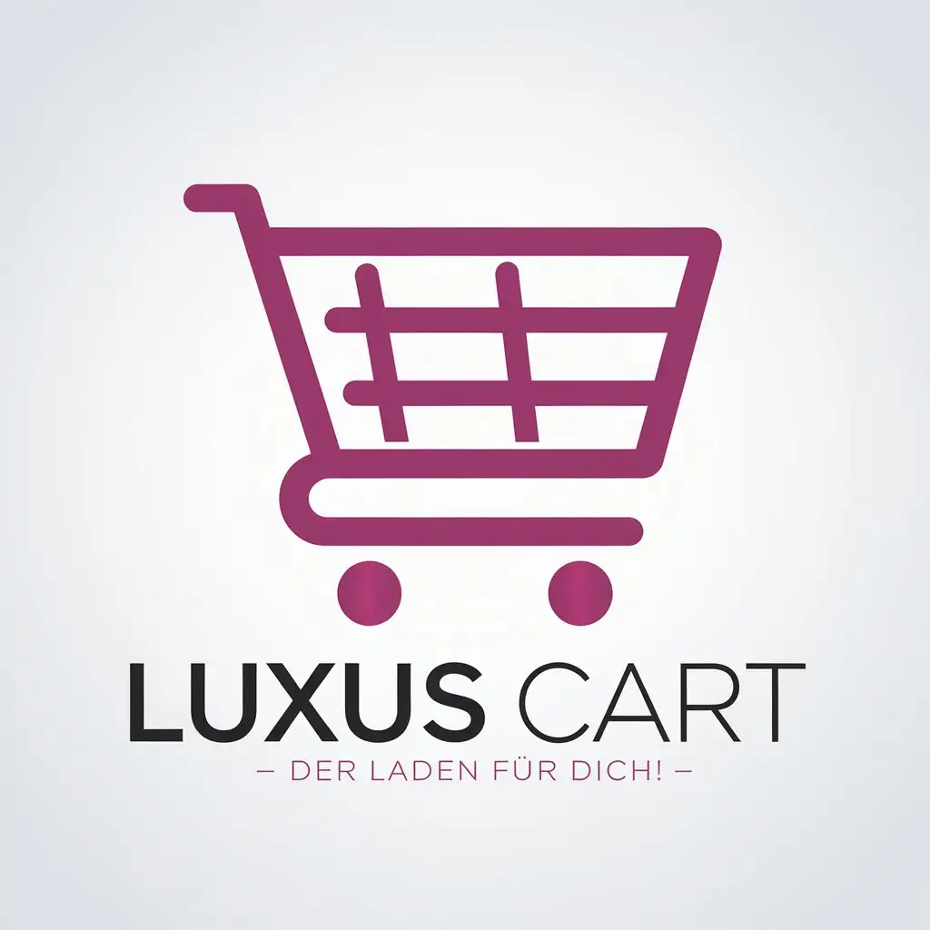 LOGO Design For Luxus Cart Magnet Colored Shopping Cart with Slogan DER LADEN FR DICH