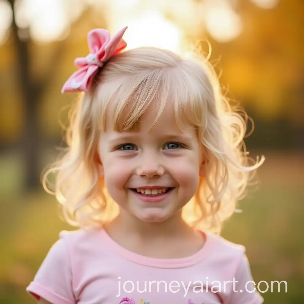 Young-Girl-with-Blonde-Hair-and-Pink-Shirt-in-Fall-Landscape