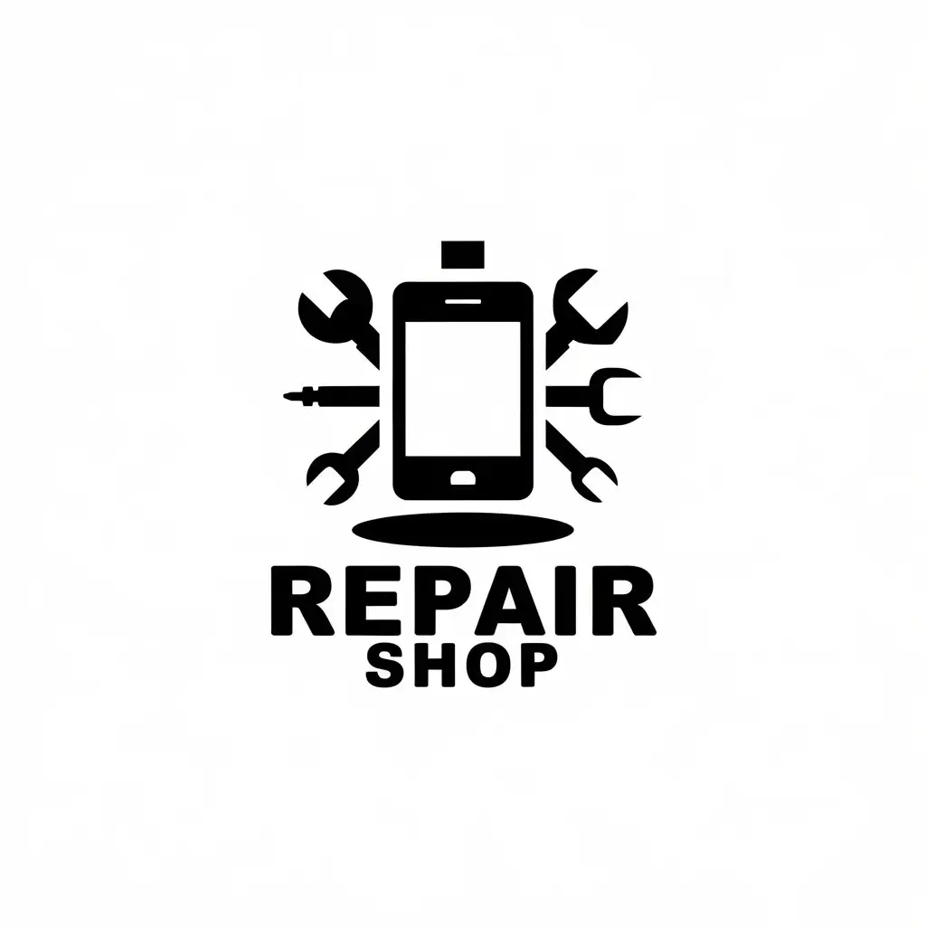 LOGO Design for Repair Shop Mobile Phone and Tools in Minimalistic Style for the Internet Industry