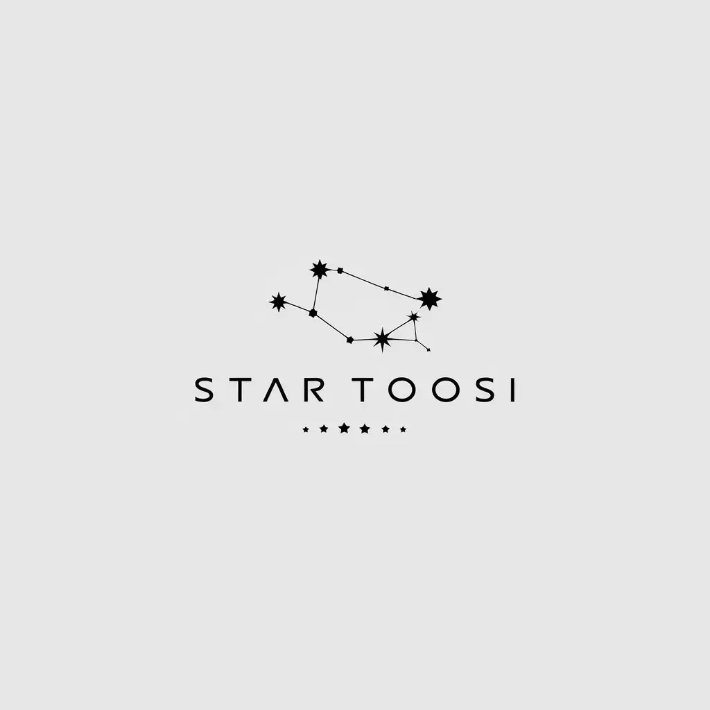 a vector logo design,with the text "star toosi", main symbol:constellations,Minimalistic,clear background