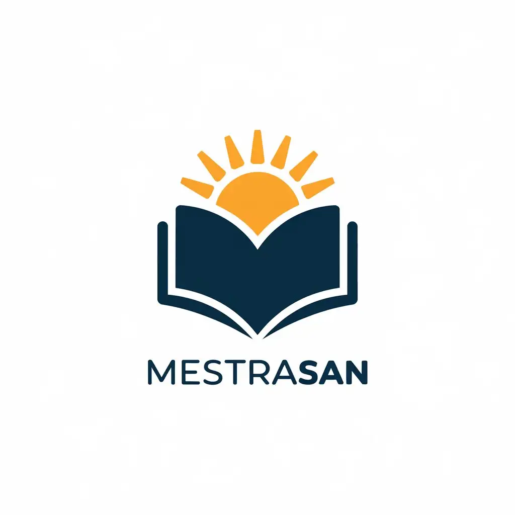 LOGO-Design-for-MestraSan-Book-and-Sun-Vector-Logo-on-Clear-Background