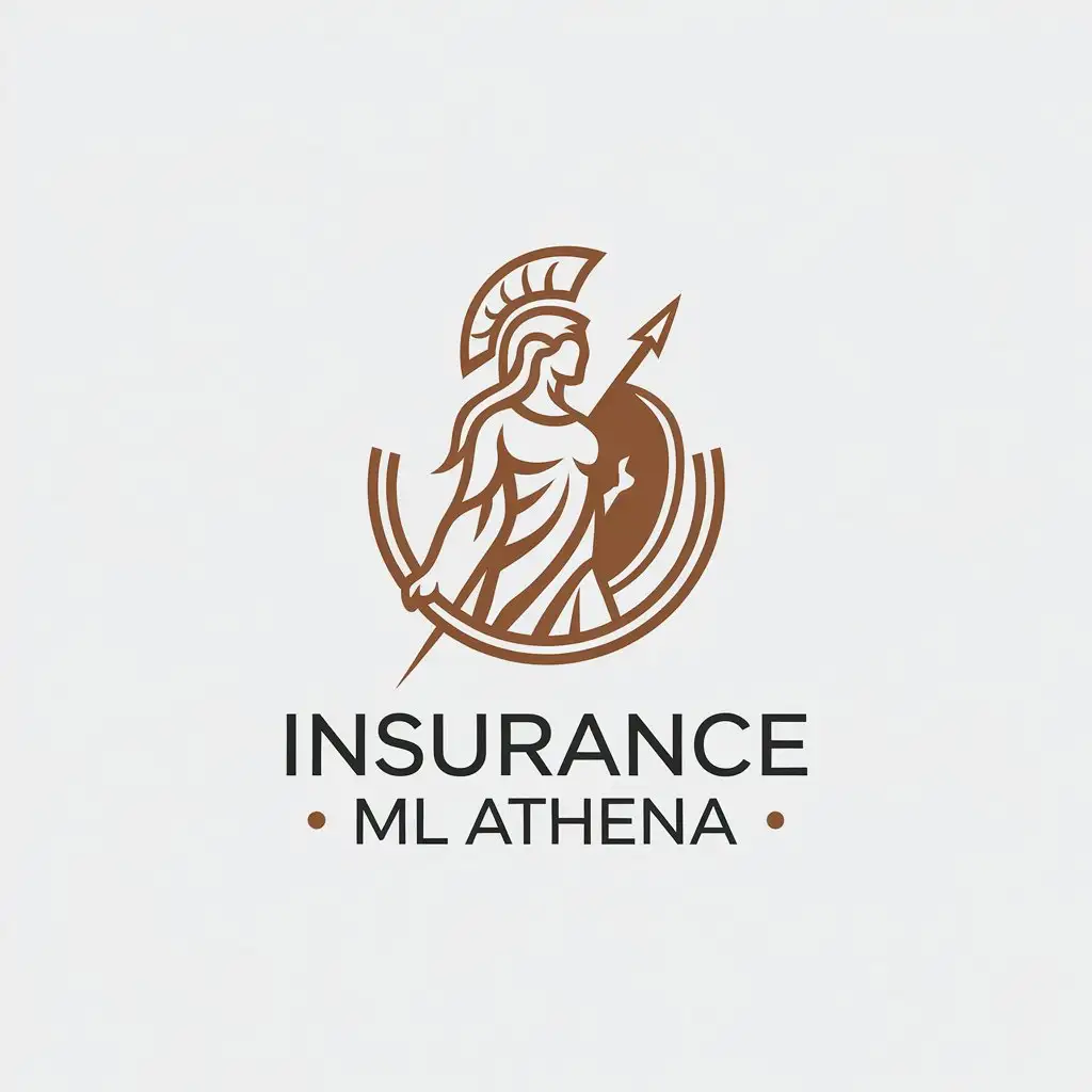 LOGO Design for Insurance ML Athena Minimalistic Athena Symbol with Clear Background for the Internet Industry